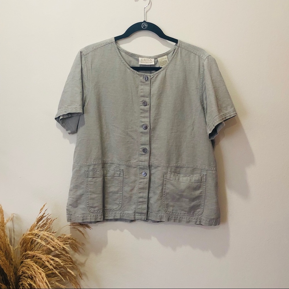 Erika Boxy Linen Button Up